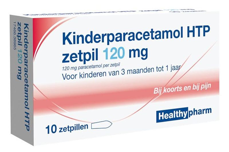 Foto van Healthypharm kinderparacetamol zetpil 120mg