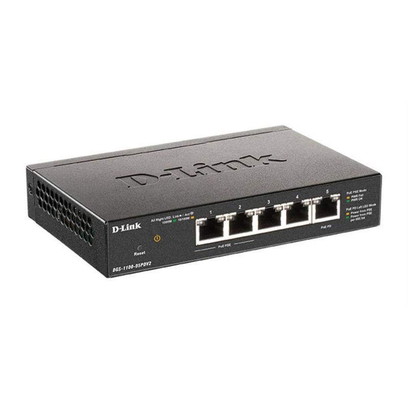 Foto van D-link dgs-1100-05pdv2 netwerk switch 5 poorten poe-functie