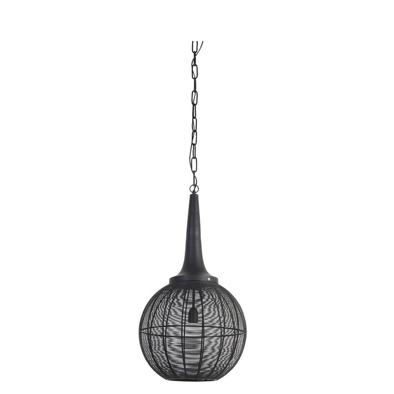 Foto van Light & living - hanglamp adrienne - 40x40x76 - zwart