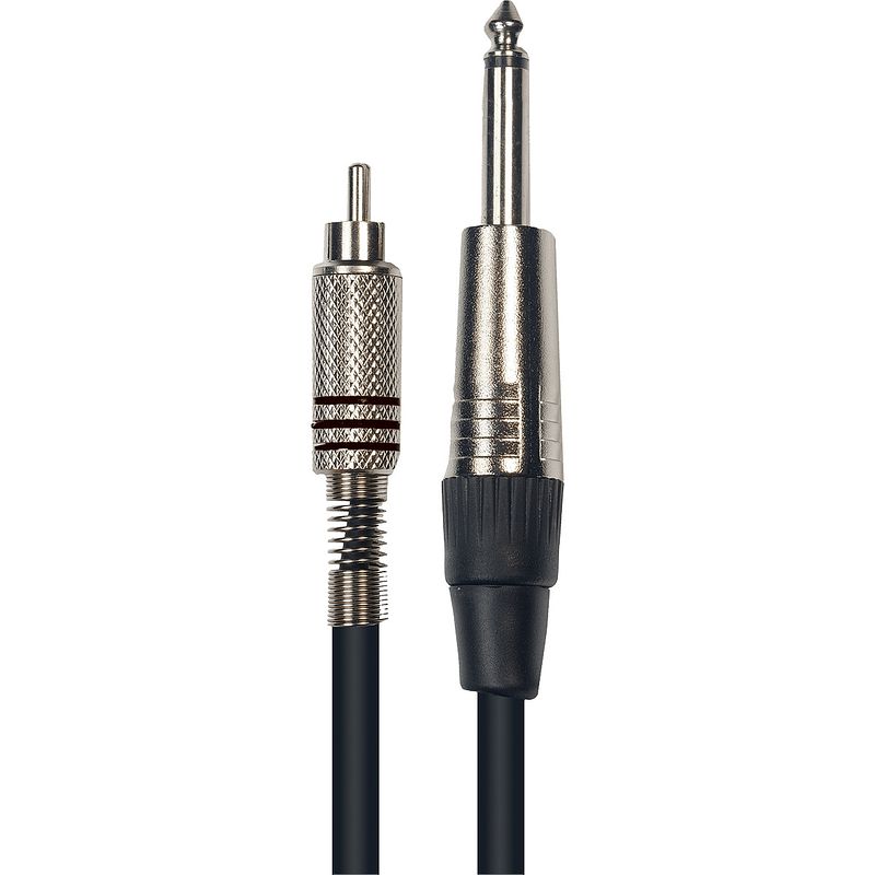 Foto van Yellow cable k01-3 rca male - 6.3mm ts jack male