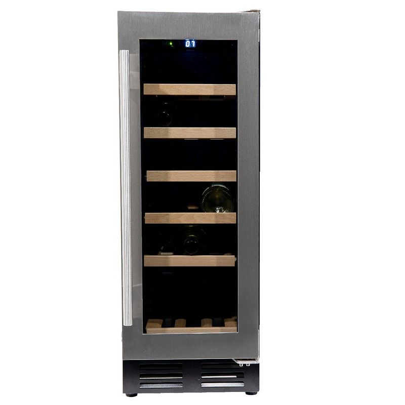 Foto van Vinata wijnklimaatkast premium met rvs glazen deur - 18 flessen