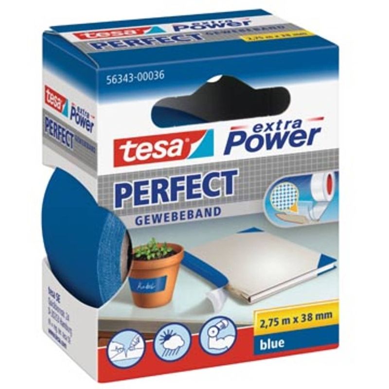 Foto van Tesa extra power perfect, ft 38 mm x 2,75 m, blauw