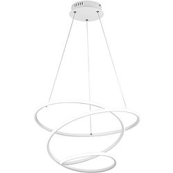 Foto van Led hanglamp - hangverlichting - trion bilona - 36w - natuurlijk wit 4000k - dimbaar - rond - mat wit - aluminium