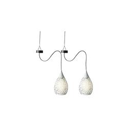 Foto van 2x stuks witte solar tuinverlichting hanglamp ijzer 21 cm - buitenverlichting