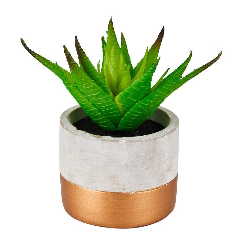 Foto van Citrinum kunstplantje in cement pot - ⌀8x14 cm