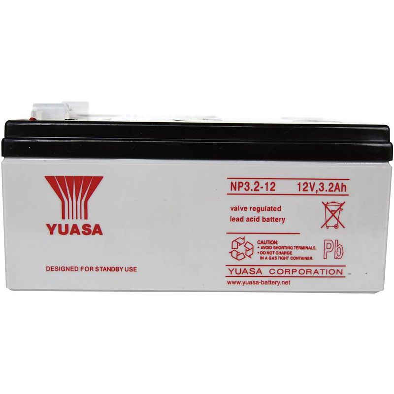 Foto van Yuasa np3.2-12 loodaccu 12 v 3.2 ah loodvlies (agm) (b x h x d) 134 x 64 x 67 mm kabelschoen 4.8 mm onderhoudsvrij