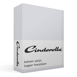 Foto van Cinderella katoen-satijn topper hoeslaken - 100% katoen-satijn - lits-jumeaux (180x220 cm) - light grey