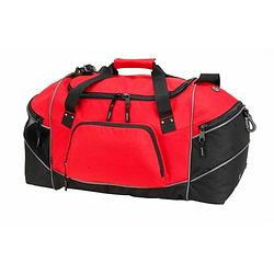 Foto van Reistas/weekendtas/sporttas model daytona - 60 x 31 x 27 cm - 4 vakken - rood/zwart - reistas (volwassen)