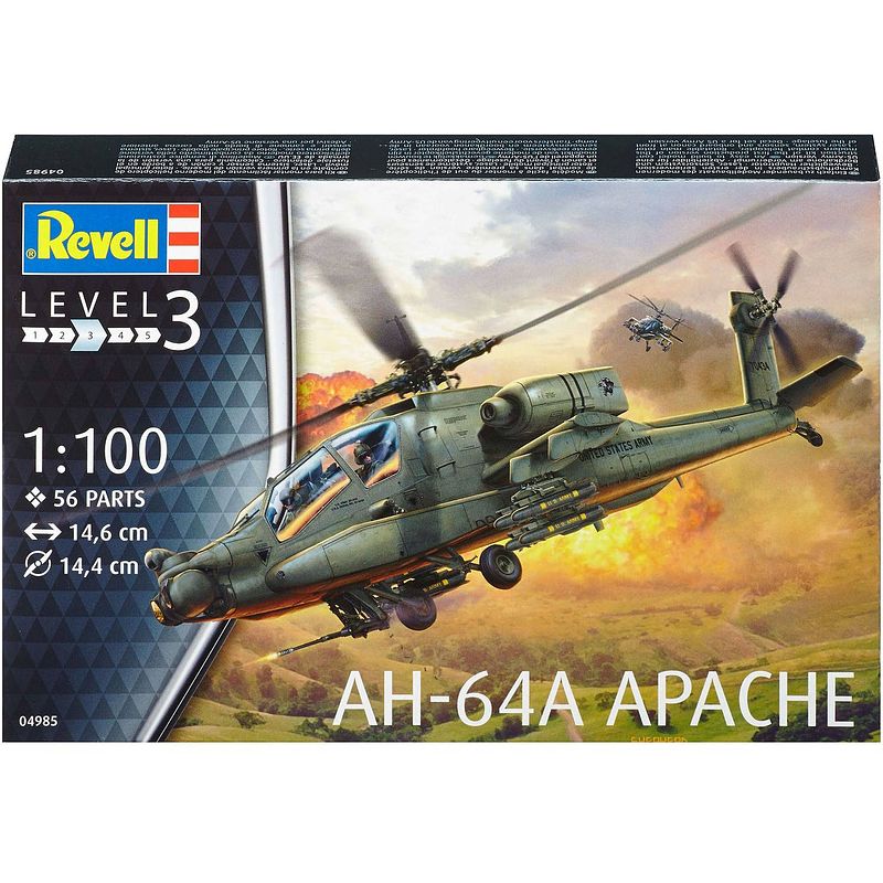 Foto van Ah-64a apache revell - schaal 1 -100 - bouwpakket revell helikopters