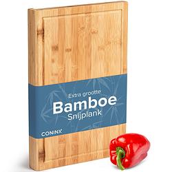 Foto van Bamboe snijplank werkblad met steunrand ba-426 2.5cm dik - snijplank hout coninx