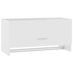 Foto van The living store hangkast - compacte garderobe - wit - 70 x 32.5 x 35 cm - met kledingstang