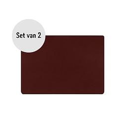 Foto van Krumble placemat pu leer - bordeaux rood - set van 2