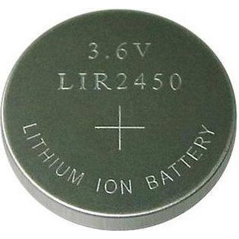 Foto van 1 stuk - lir2450 3.6v 120mah oplaadbare li-ion knoopcel batterij