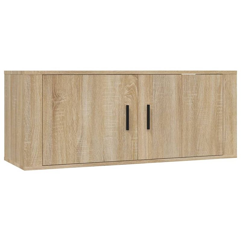 Foto van The living store tv-meubel sonoma eiken - wandgemonteerd - 100 x 34.5 x 40 cm - bewerkt hout