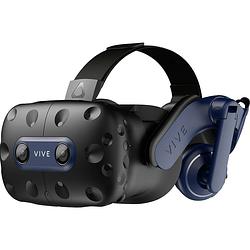 Foto van Htc vive pro 2 full kit virtual reality bril zwart (mat), zwart/blauw incl. controller, met headset