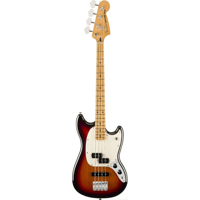 Foto van Fender player ii mustang bass pj mn 3-color sunburst elektrische basgitaar