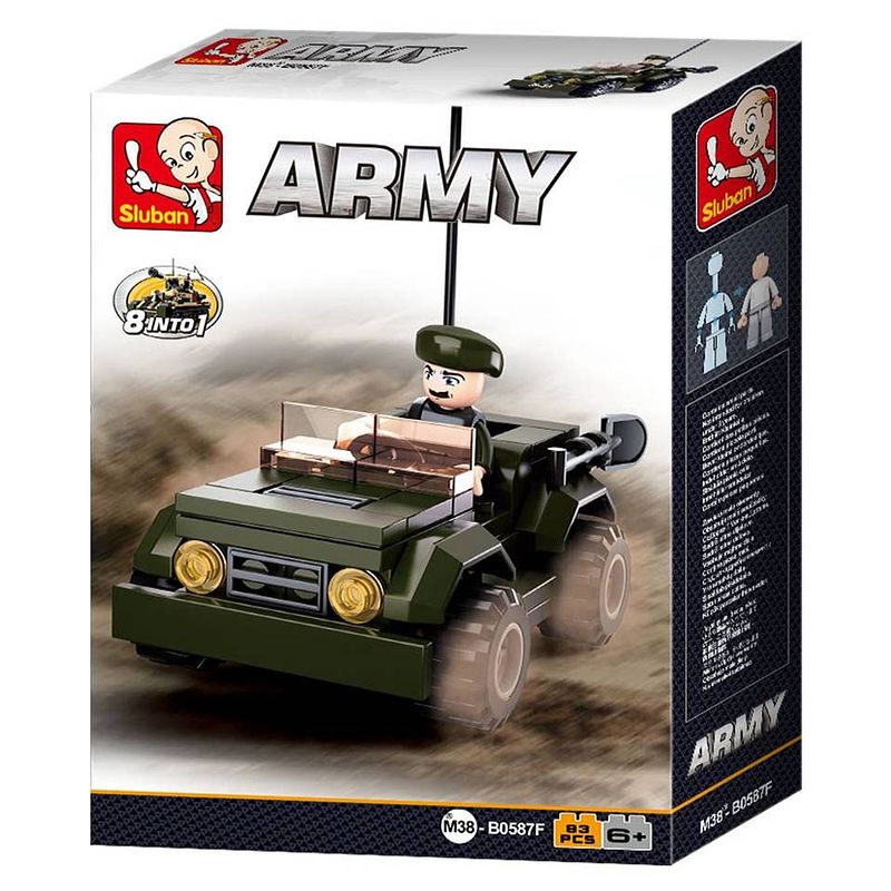 Foto van Sluban army: jeep 8-in-1 (m38-b0587f)