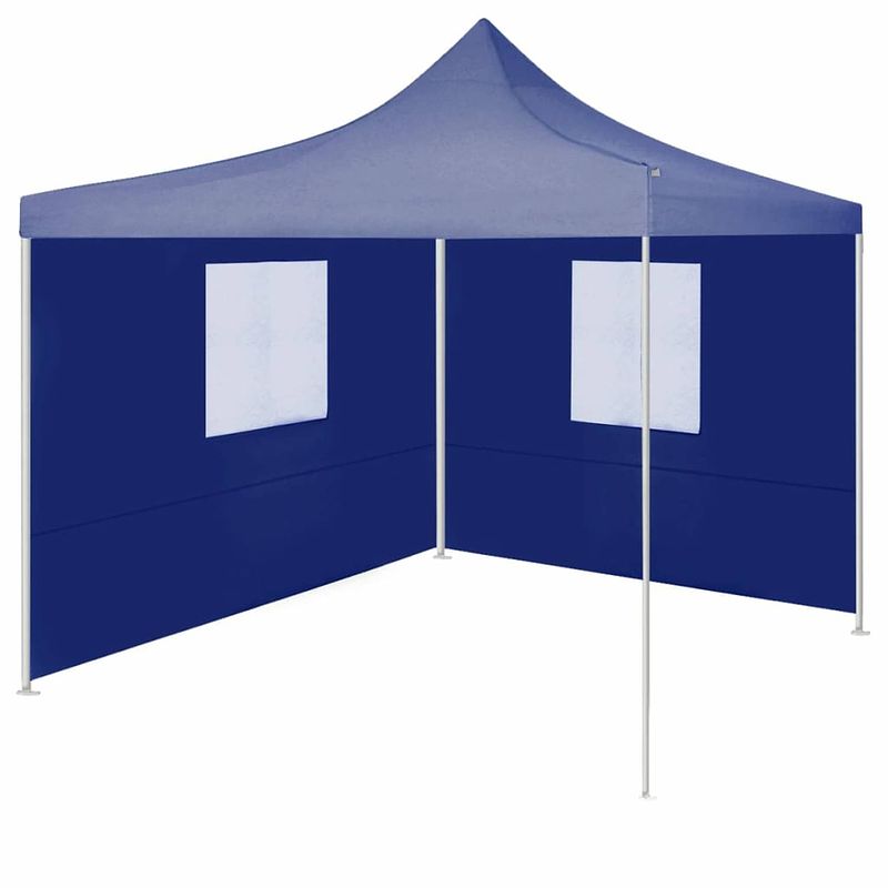 Foto van Vidaxl partytent met 2 zijwanden inklapbaar 2x2 m staal blauw