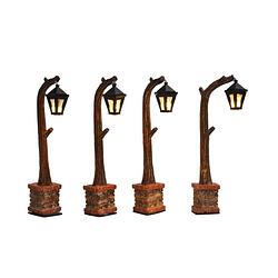 Foto van Vier houten lantaarns 10,5 cm hoog