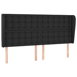 Foto van The living store hoofdbord - bedaccessoires - 203 x 23 x 118/128 cm - zwart kunstleer