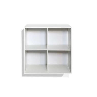 Foto van Boekenkast boxy 4 vakken - wit - 73,8x73,8x34,8 cm - leen bakker