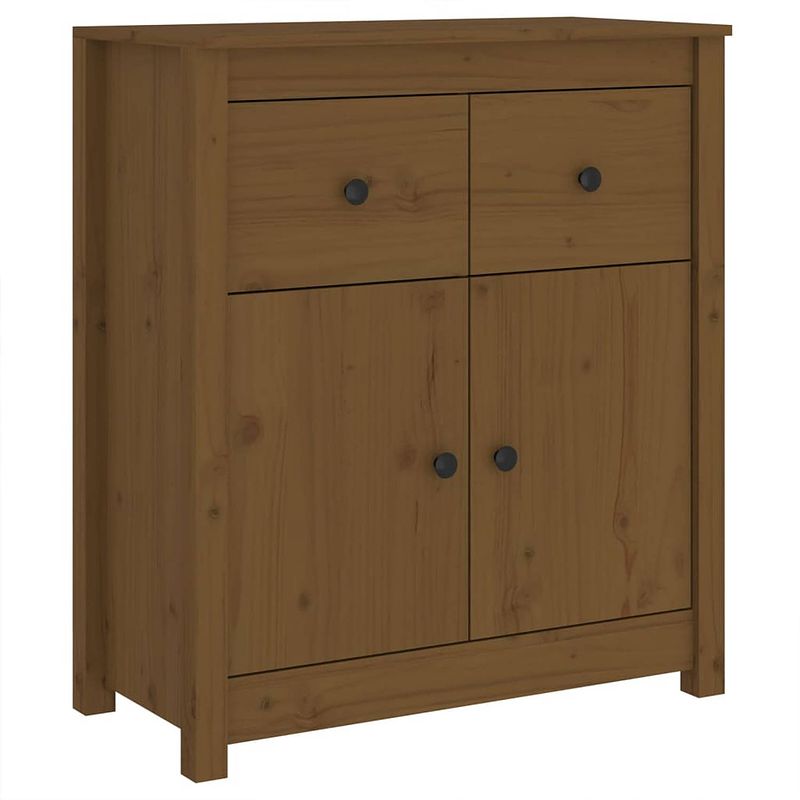 Foto van Vidaxl dressoir 70x35x80 cm massief grenenhout honingbruin