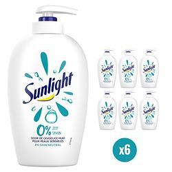Foto van Sunlight zeep - wasgel 0% zeep - pomp - voordeelverpakking 6 x 250 ml