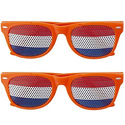 Foto van 2x stuks oranje thema koningsdag feest/party bril voor volwassenen - verkleedbrillen