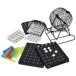 Foto van Bingospel zwart/wit 1-90 met bingomolen, 140 bingokaarten en 2 bingostiften - kansspelen