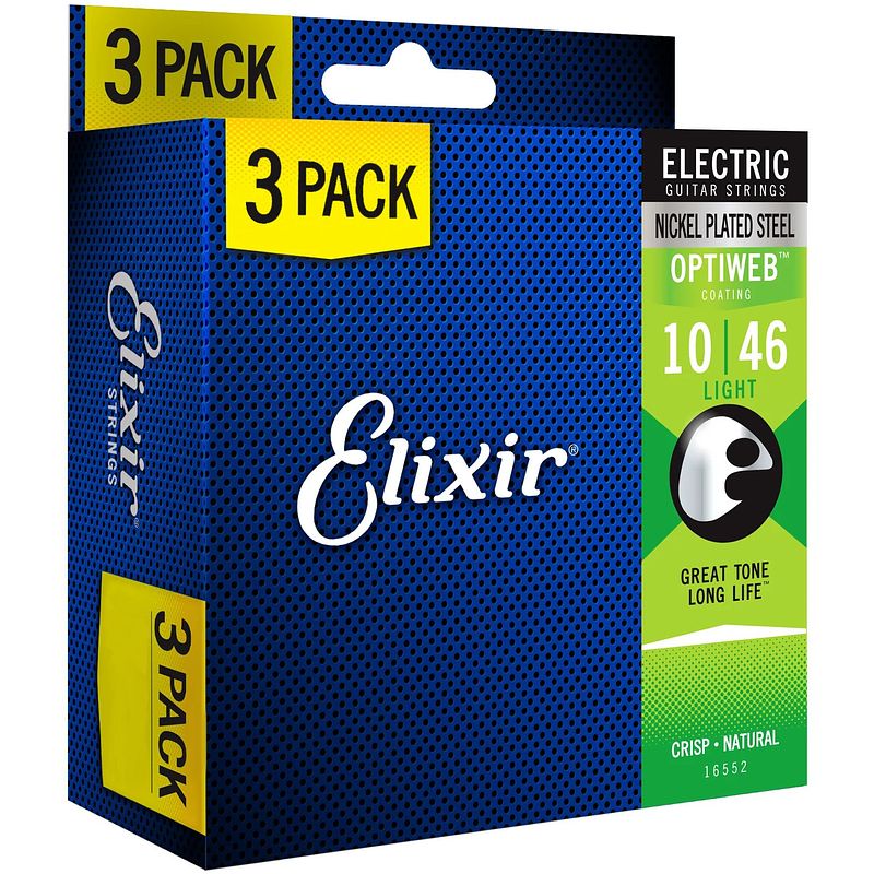 Foto van Elixir 16552 3-pack electric optiweb light 10-46 (19052)