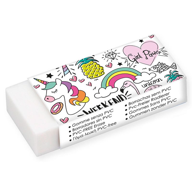 Foto van I-total gum unicorn rubber wit 3 stuks