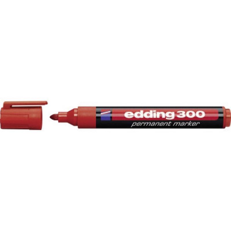 Foto van Edding edding 300 4-300002 permanent marker rood watervast: ja