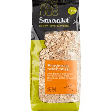 Foto van Smaakt bio viergranen notenmuesli 750g bij jumbo