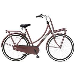 Foto van Popal transportfiets dames daily dutch basic+ 28 inch 57 cm dames 3v terugtraprem rood