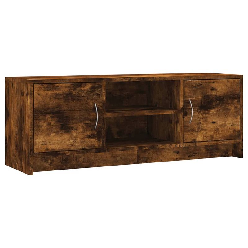 Foto van The living store tv-meubel 102x30x37-5 cm bewerkt hout gerookt eikenkleurig - kast