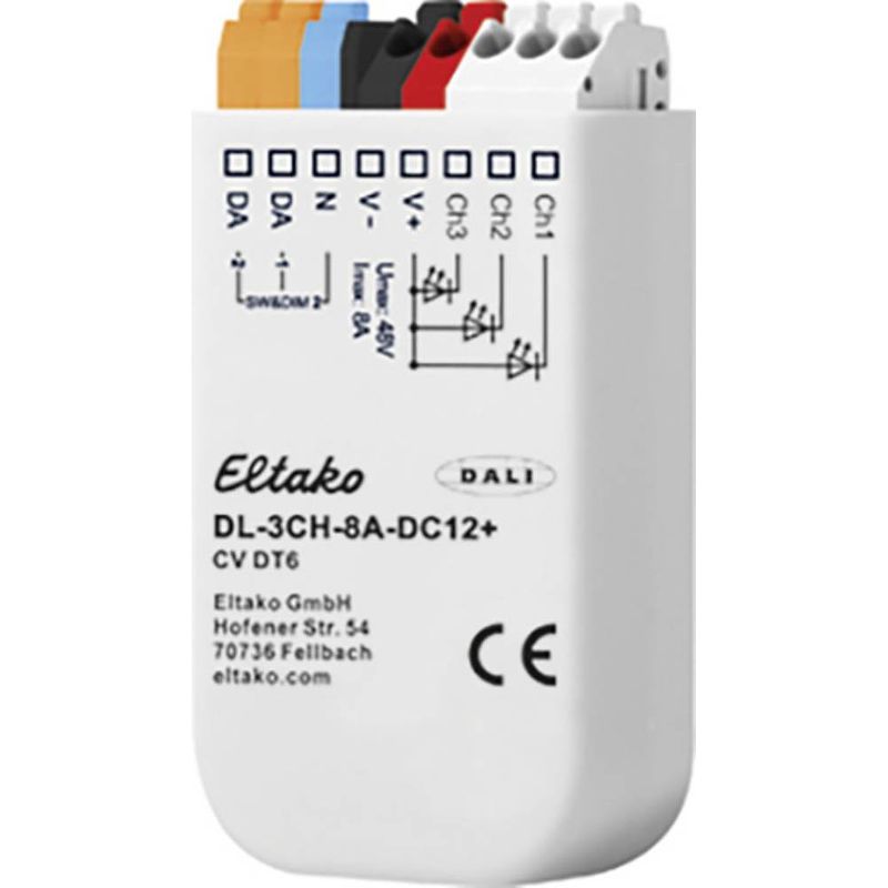 Foto van Eltako dl-3ch-8a-dc12+ led-dimmer 3-kanaals inbouw (in muur of meubel), inbouw (in muur)