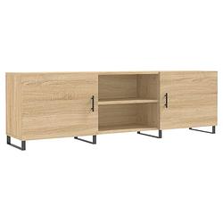 Foto van The living store tv-meubel sonoma eiken - 150 x 30 x 50 cm - bewerkt hout en ijzer