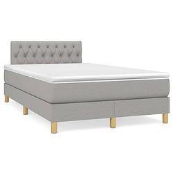 Foto van The living store boxspringbed - comfort - bed - 203 x 120 x 78/88 cm - lichtgrijs stof - verstelbaar hoofdbord -