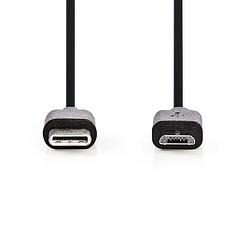 Foto van Nedis usb 2.0-kabel type-c male - micro-b male 1 mtr zwart