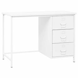 Foto van Vidaxl bureau industrieel met lades 105x52x75 cm staal wit