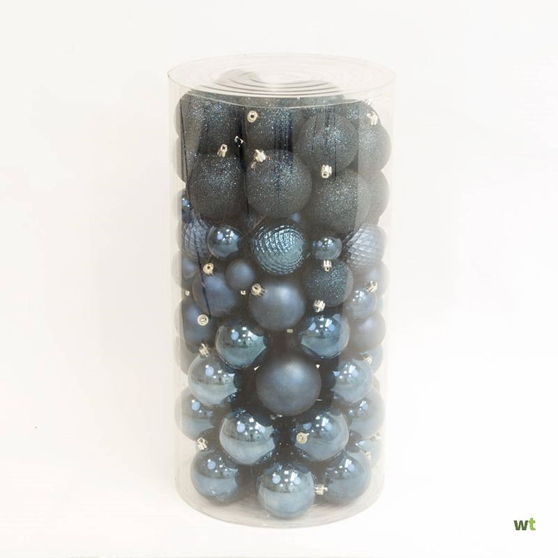 Foto van Plastic kerstballen 100 stuks night blauw decoris