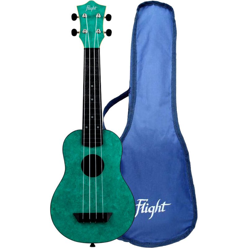 Foto van Flight travel series tus65 emerald sopraan ukelele met gigbag