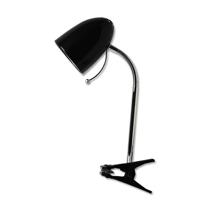 Foto van Led klemlamp - aigi wony - e27 fitting - flexibele arm - rond - glans zwart