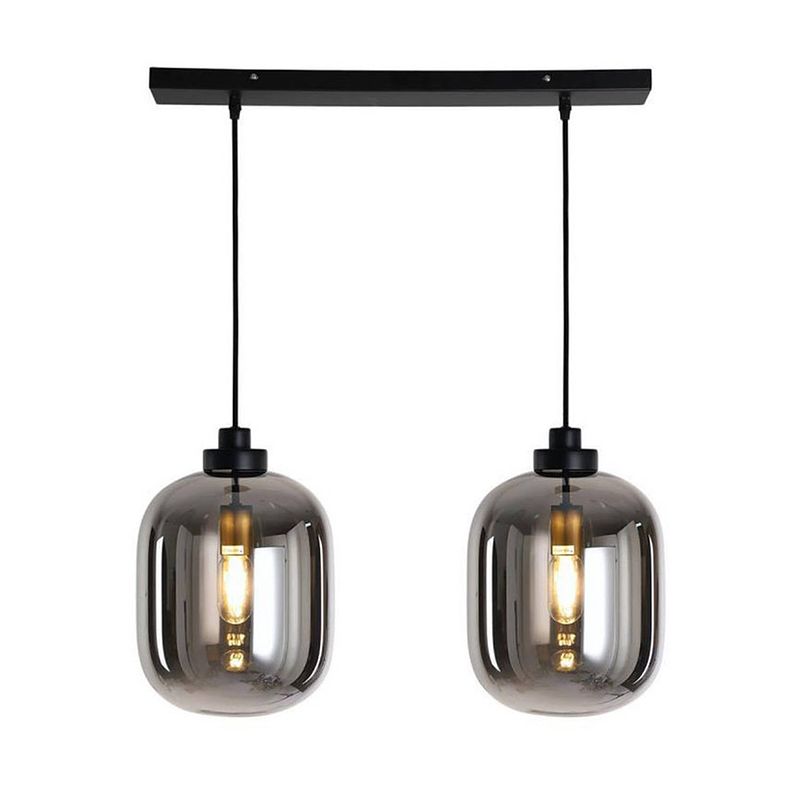 Foto van Bronx71 hanglamp smoke 30 cm 2-lichts glas.