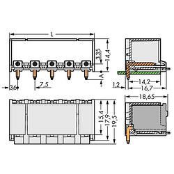 Foto van Wago 2092-3422/200-000 male behuizing-board 2092 totaal aantal polen: 2 rastermaat: 7.50 mm 100 stuk(s)