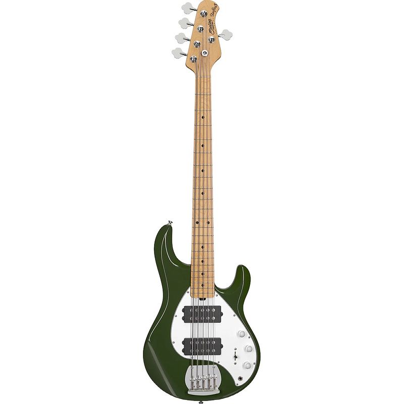 Foto van Sterling by music man stingray ray5 hh olive 5-snarige elektrische basgitaar