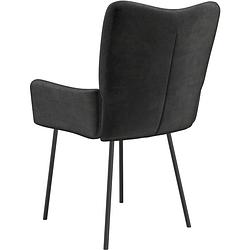 Foto van The living store eetkamerstoelen - zwart - fluweel - 55 x 57 x 81.5 cm