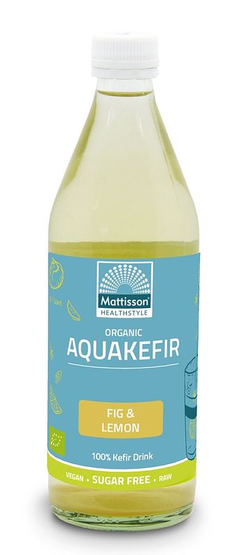 Foto van Mattisson healthstyle biologische aquakefir fig & lemon drink