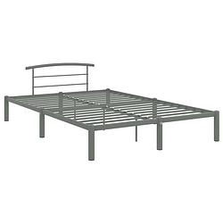 Foto van The living store metalen bedframe - grijs - 210x170x63 cm - 160x200 cm (matras niet inbegrepen) - eenvoudig te monteren