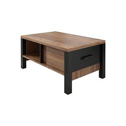 Foto van Meubella salontafel olivia - zwart - eiken - 90 cm